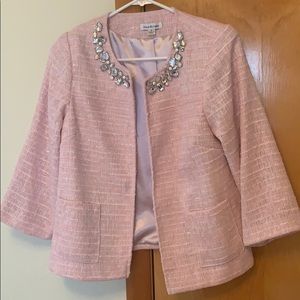 Pink work blazer.